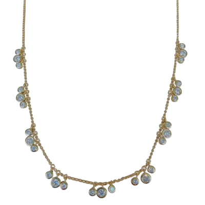 Triplet Lab Diamond Dangle Necklace