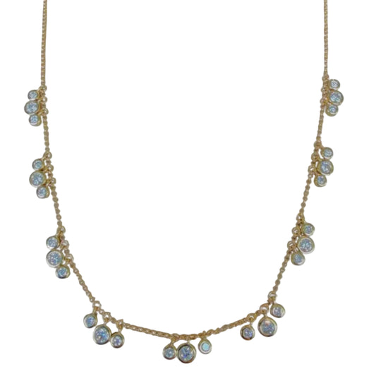 Triplet Lab Diamond Dangle Necklace
