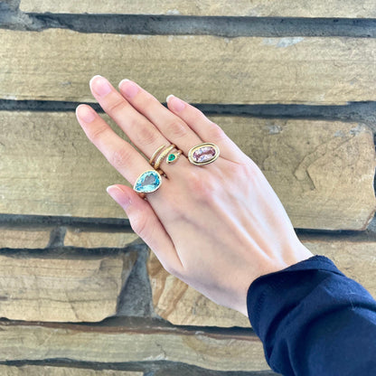 Blue Topaz Pear Ring