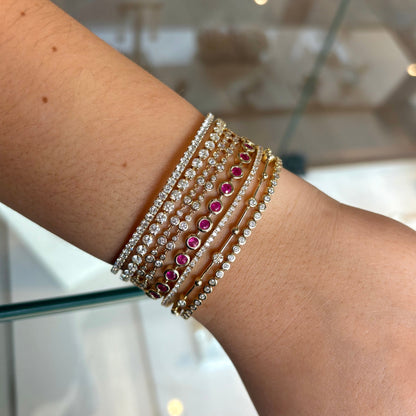 Alternating Bezel Diamond & Link Bracelet