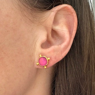 Mini Stud Earrings Pink