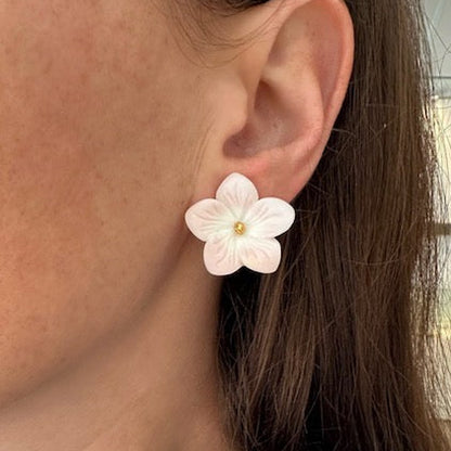 Conch Floral Clip earrings