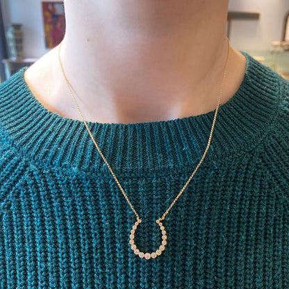 Diamond Bezel Horseshoe Necklace