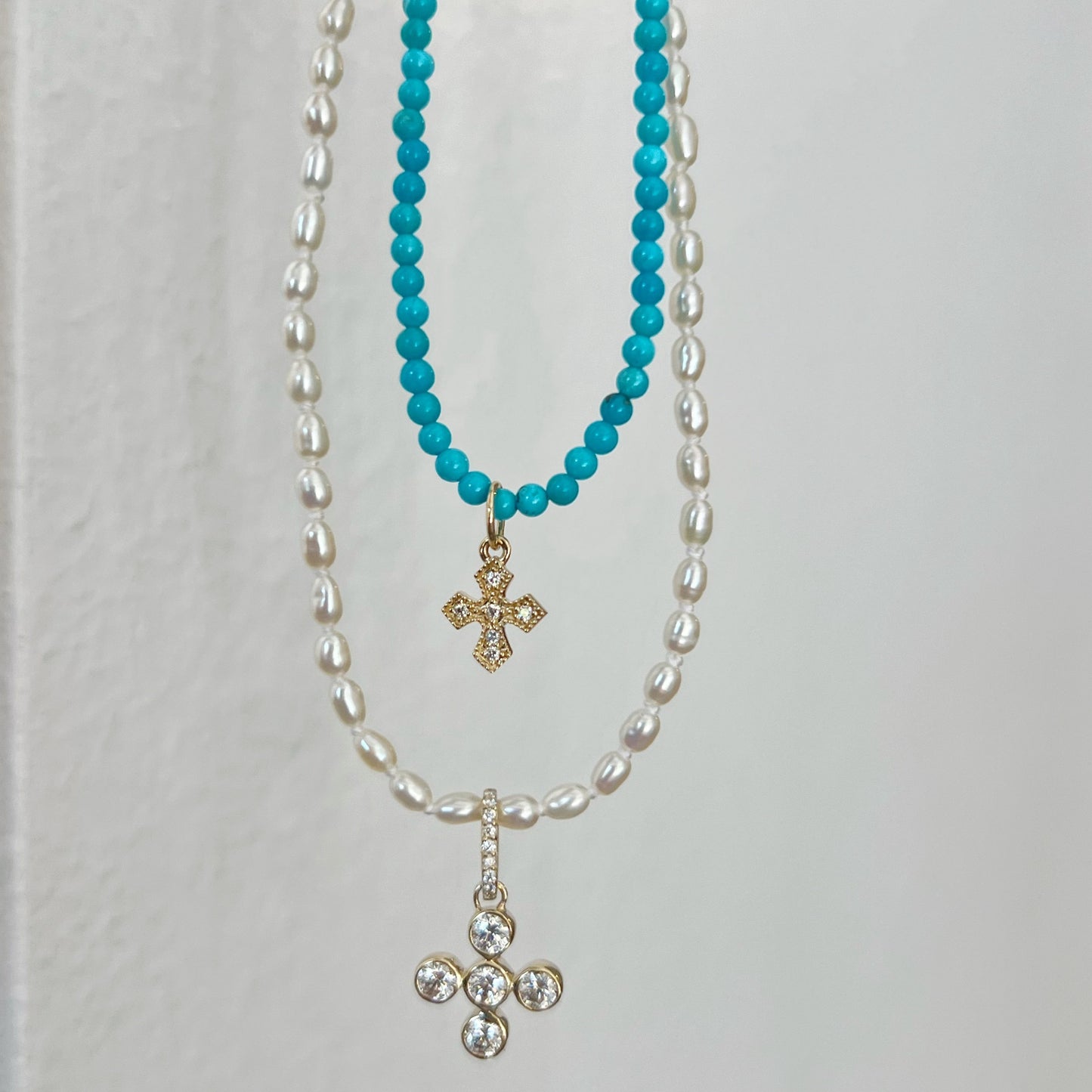 Mini Milgrain Diamond Cross Charm