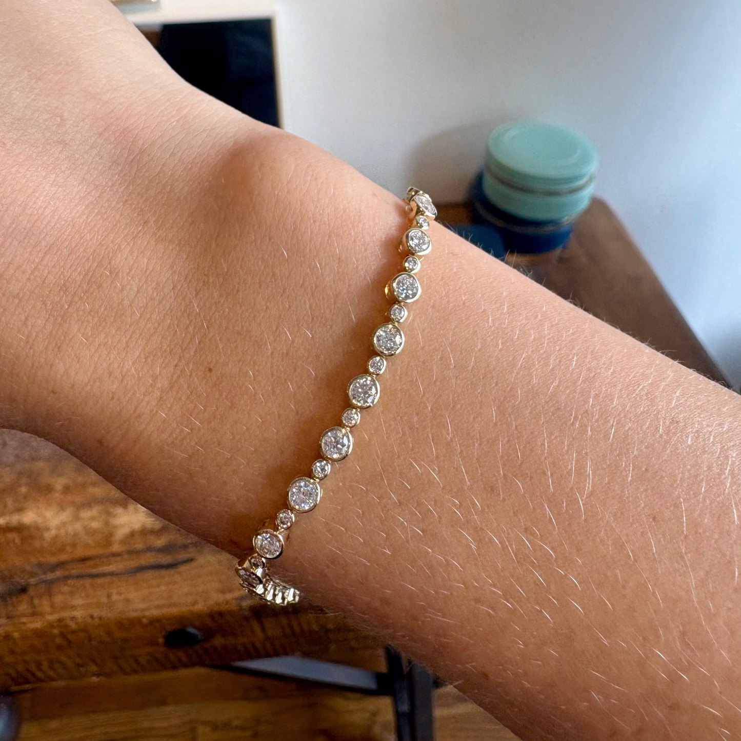 Lab Diamond Bezel Tennis Bracelet