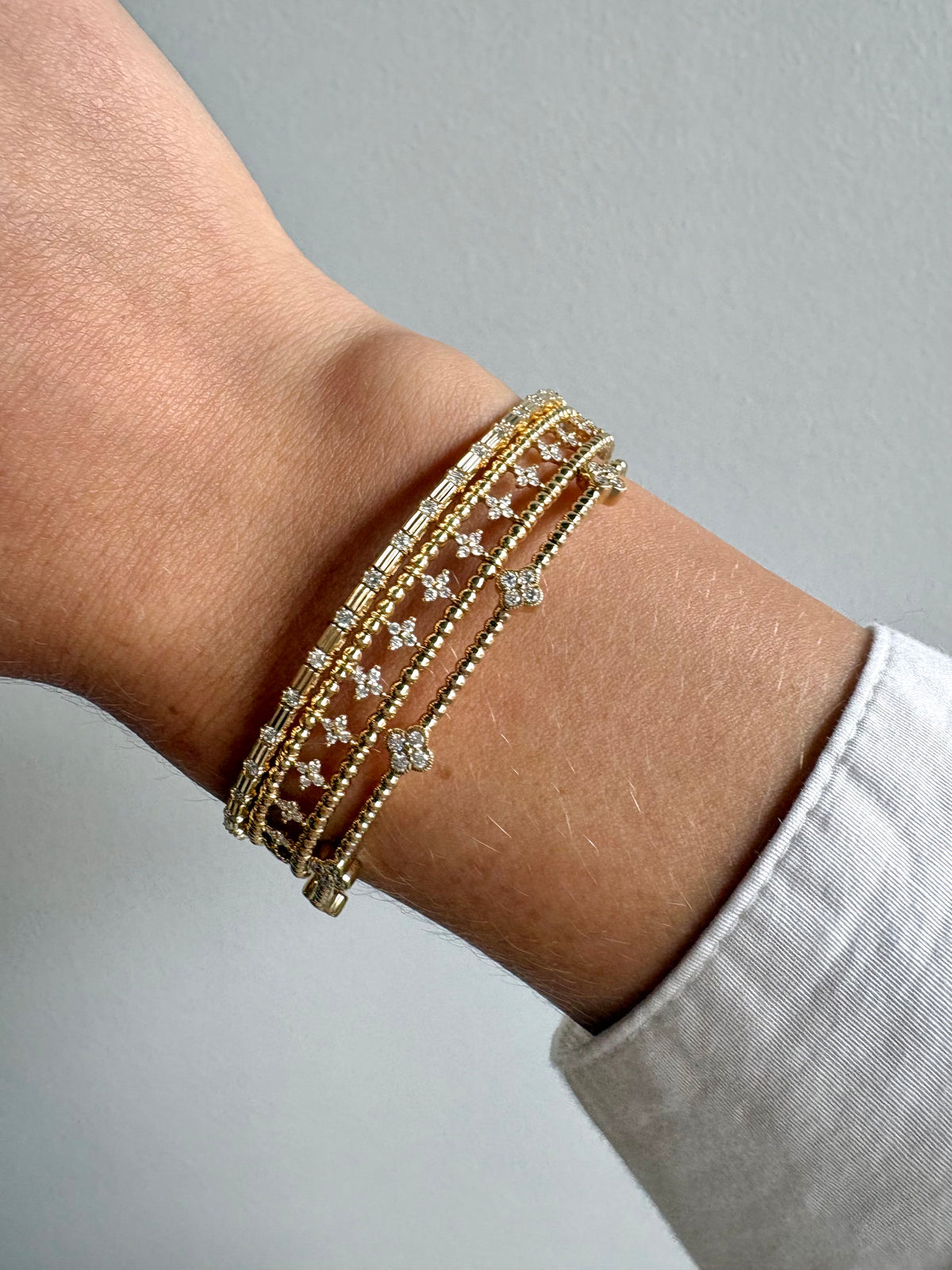 Milgrain Quad Diamond Flex Bracelet