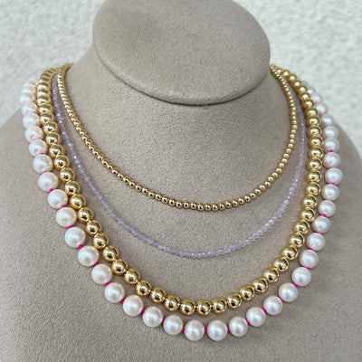 Pink Silk Pearl Necklace