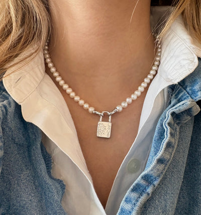 Diamond & Silver Love Lock Pendant