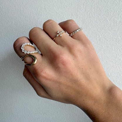 Sideways Diamond Cross Ring