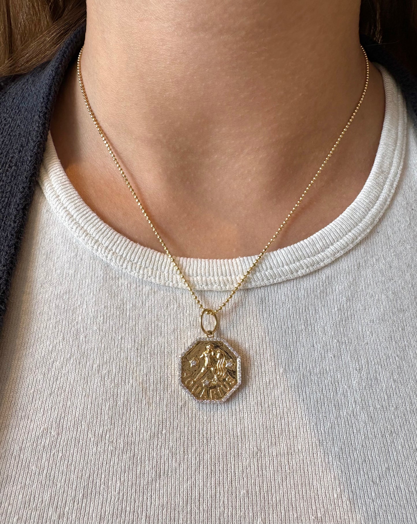 Aquarius Gold and Diamond Pendant
