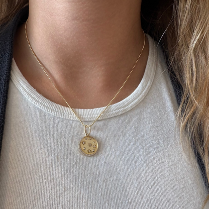 Scattered Star & Moon Diamond Pendant