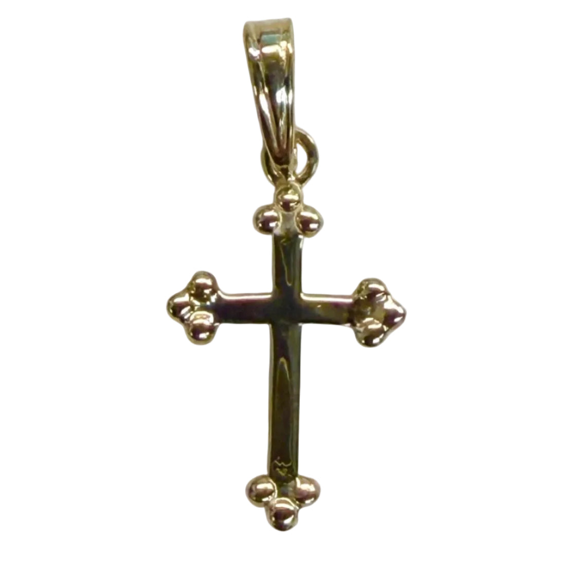Gold Fleury Cross Pendant
