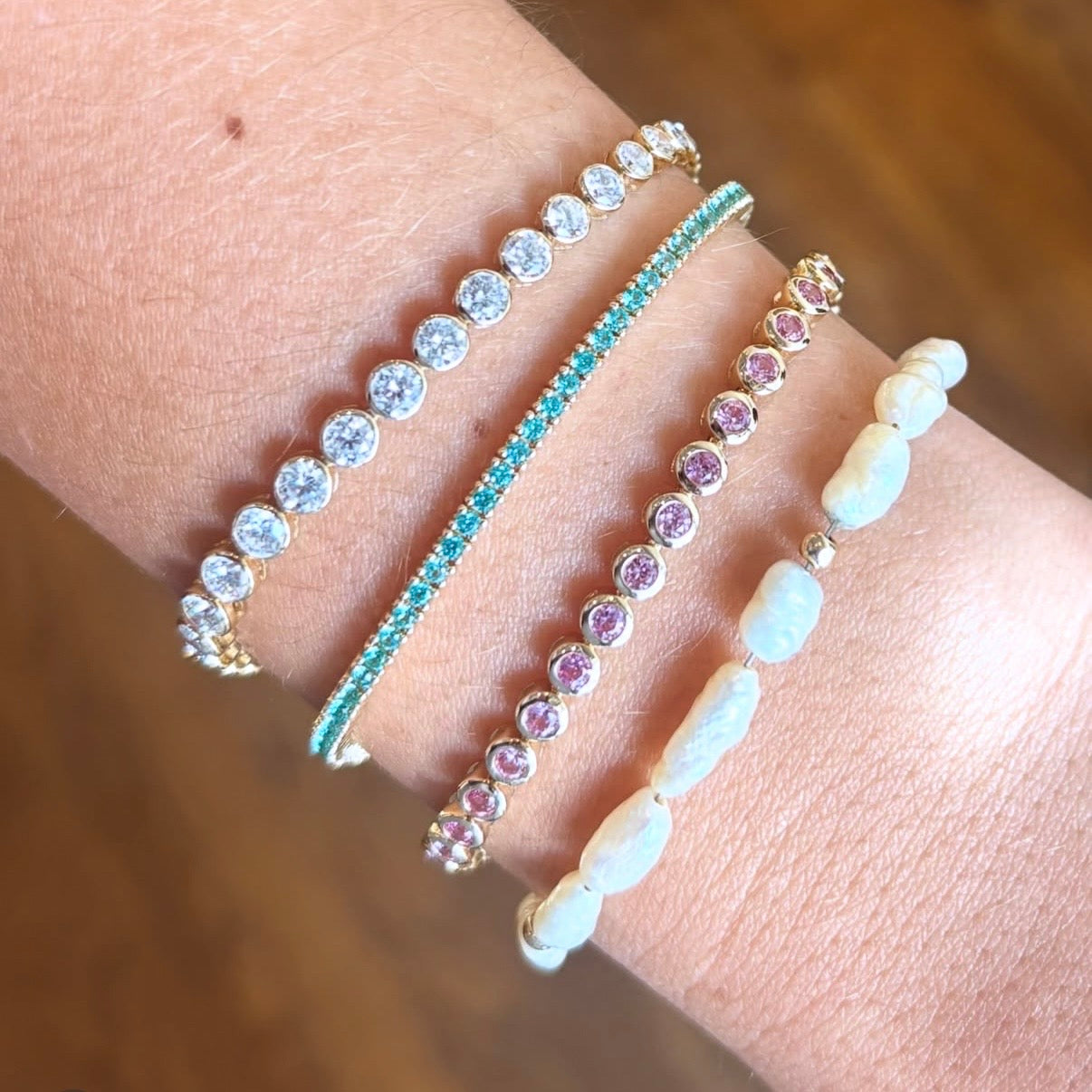 Bezel Set Lab Grown Diamond Tennis Bracelet