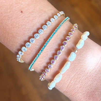 Bezel Set Lab Grown Diamond Tennis Bracelet