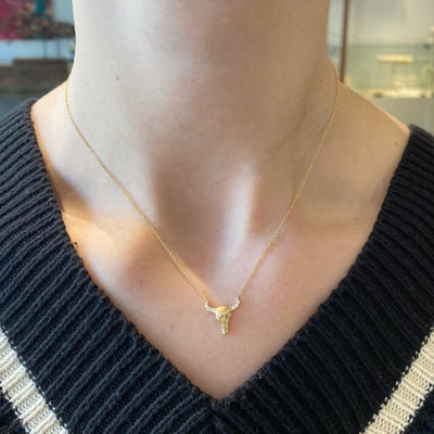Diamond & Gold Longhorn Necklace