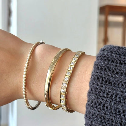 Two-Toned Continuous Honeycomb Diamond Bangle