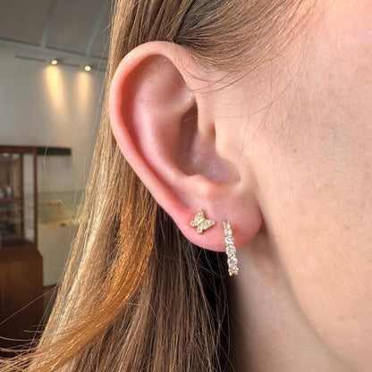 Pave Diamond Butterfly Stud Earrings