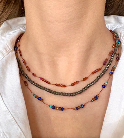 Mixed Gemstone Knotted Necklace