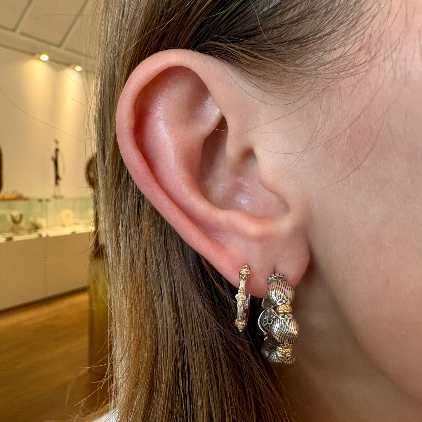 Wavy Mixed Metal Hoops