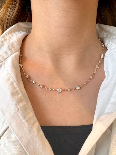 Lab Grown Diamond Station Necklace