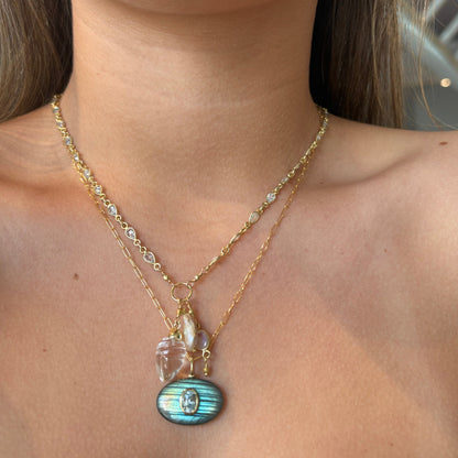 Vermeil Quartz Charm Necklace