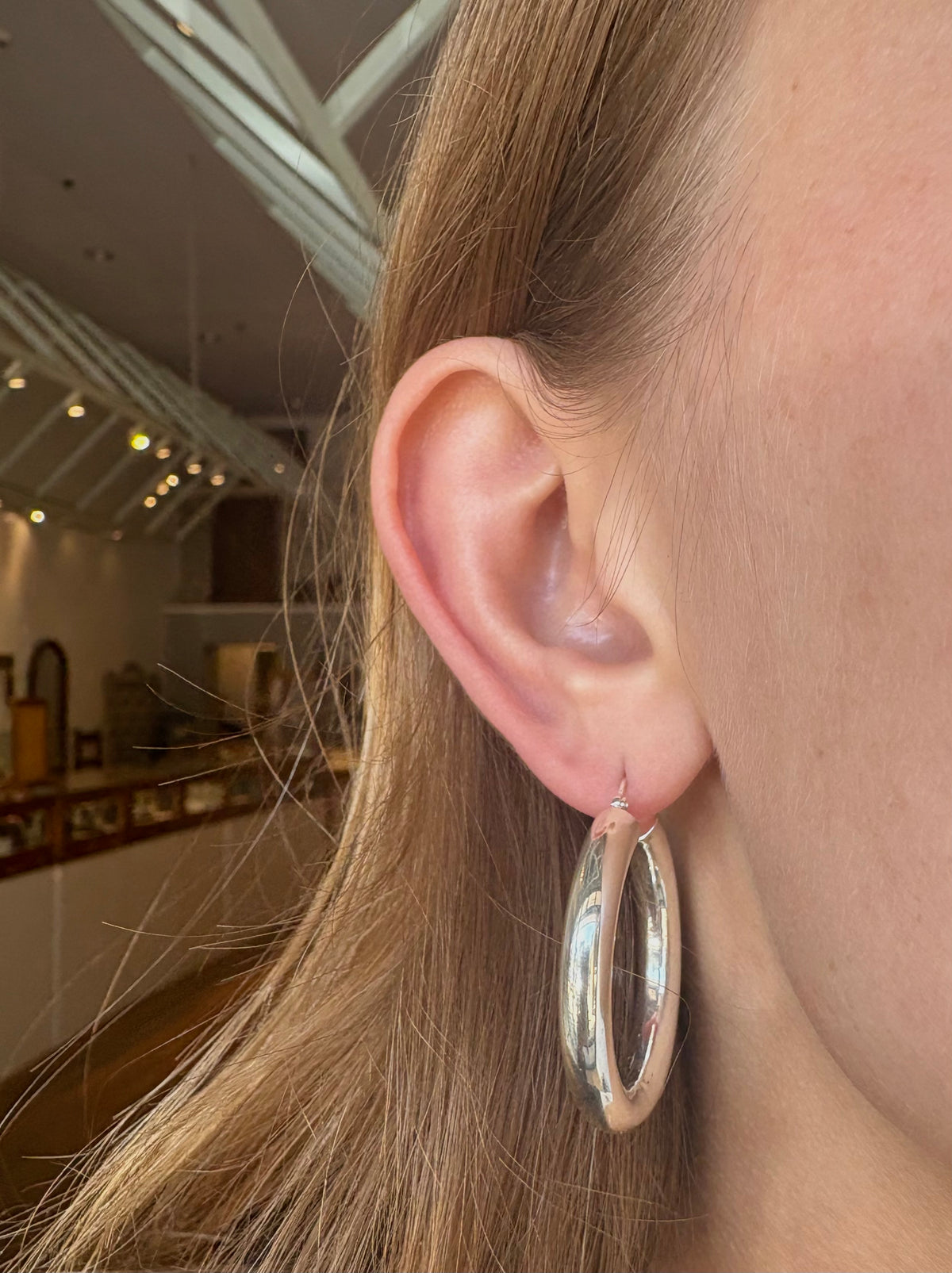 35mm Sterling Silver Tube Hoops