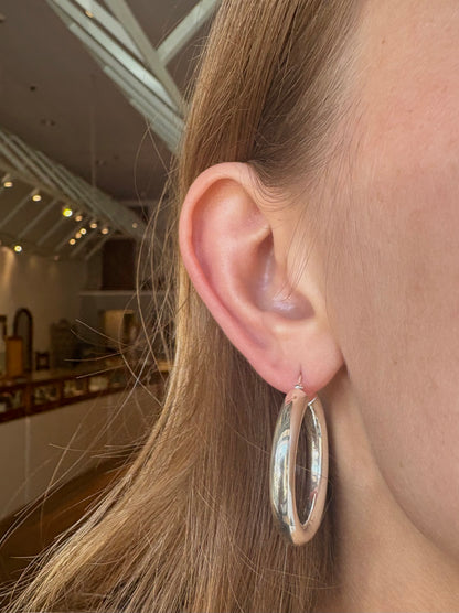 35mm Sterling Silver Tube Hoops