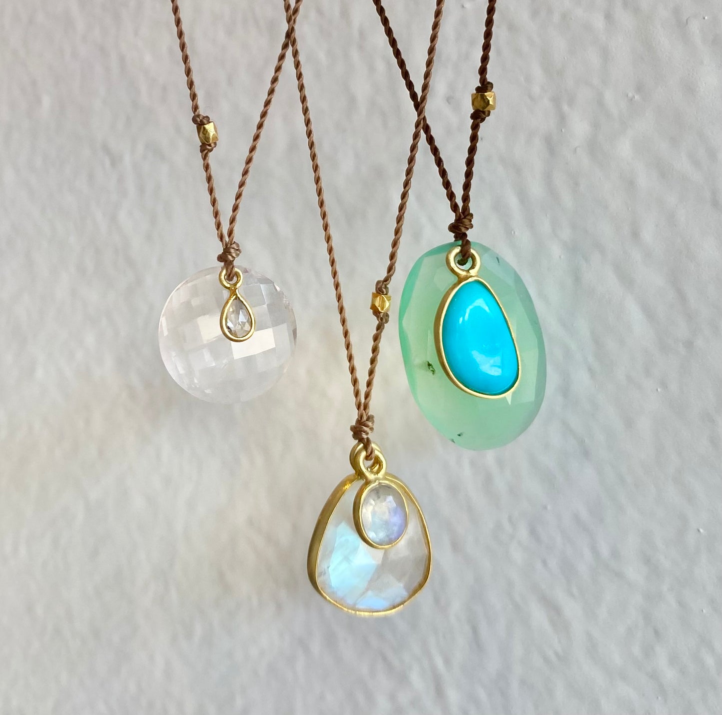 Rainbow Moonstone Duo Necklace