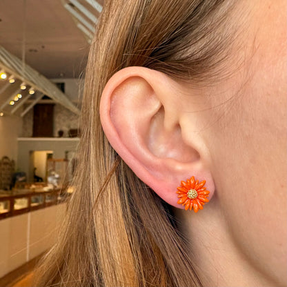 Gerbera Daisy Stud Earrings