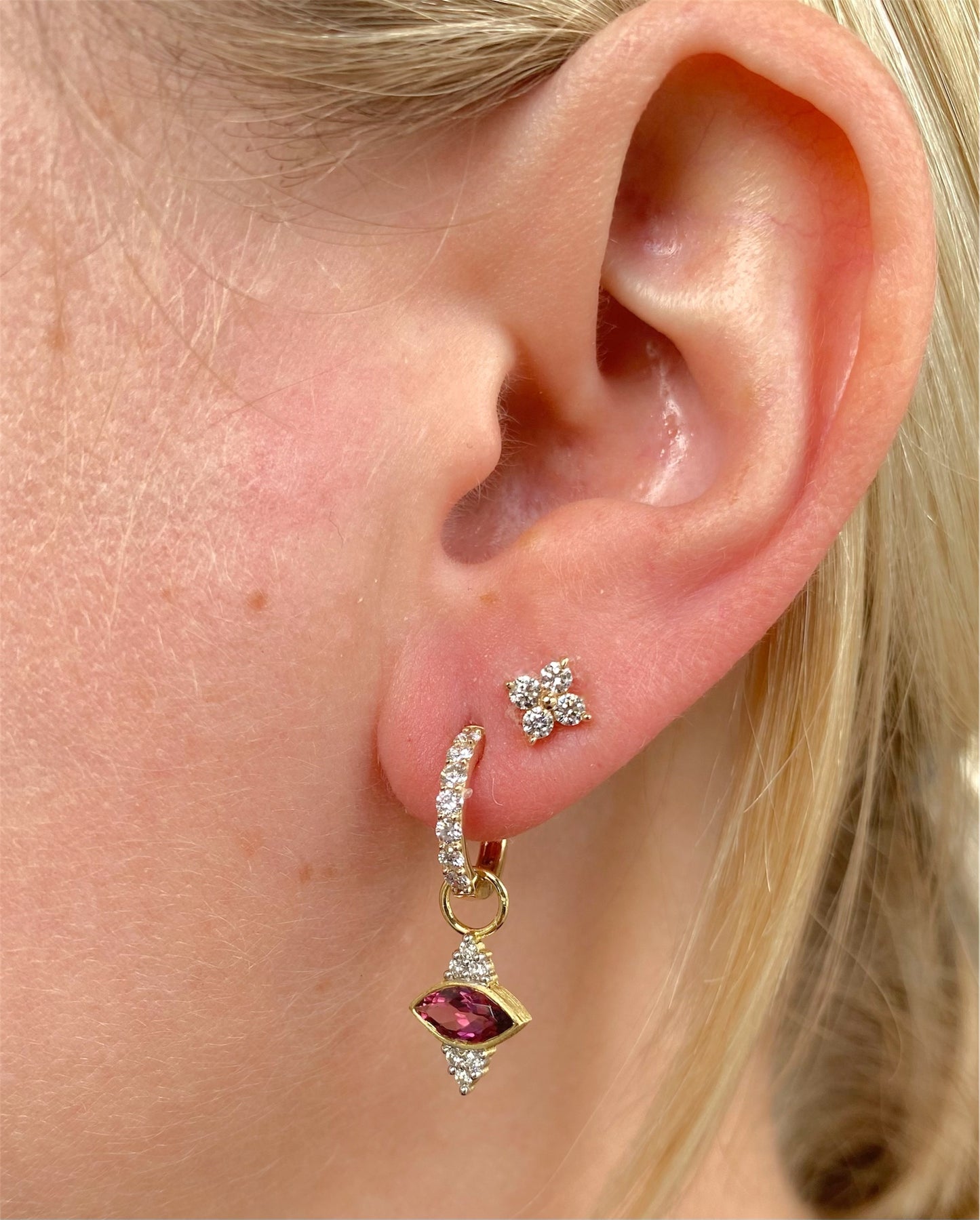 Provence Pink Tourmaline Marquise Earring Charms