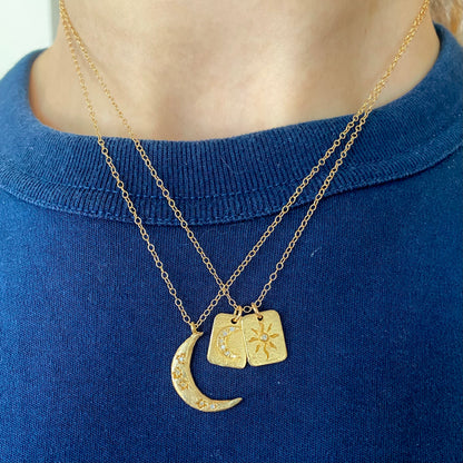 Sun & Moon Dog Tags Necklace