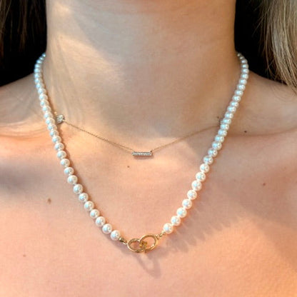 Pearl and Gold Double Enhancer Necklace