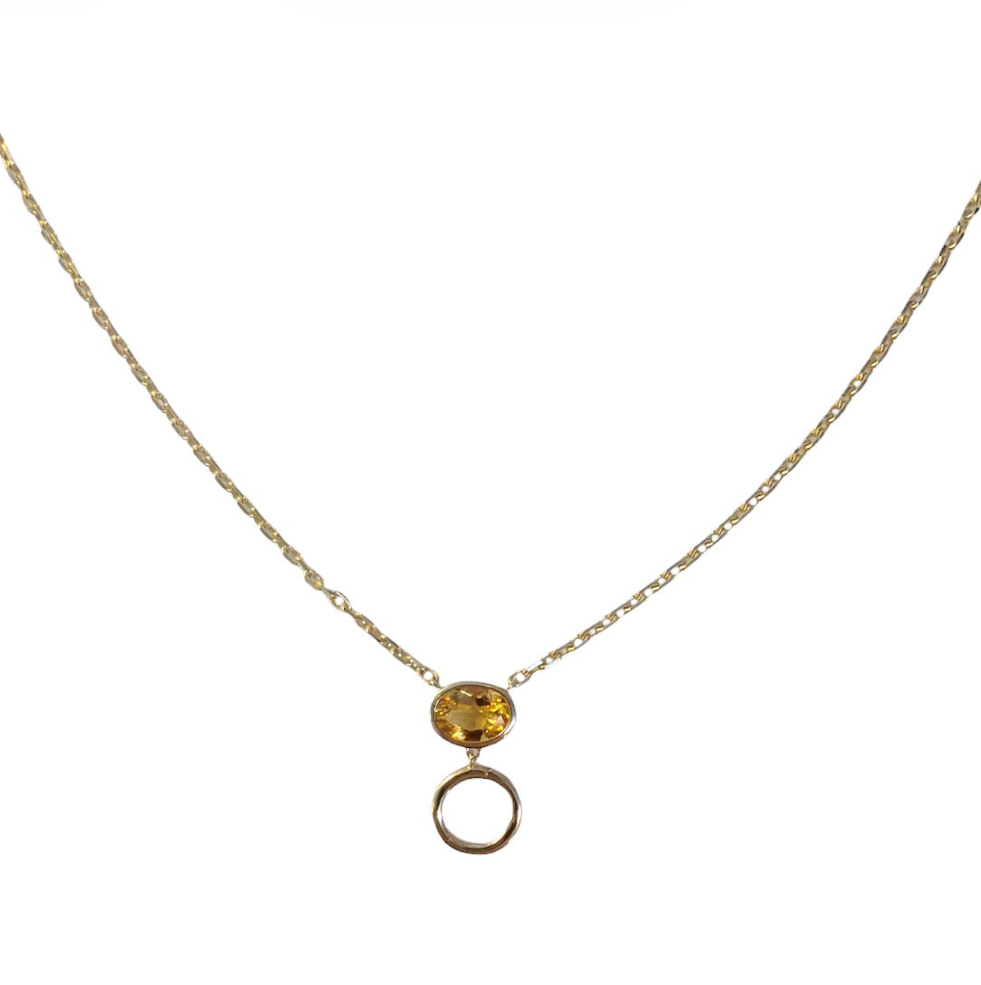 Gold Necklace with Citrine & Enhancer