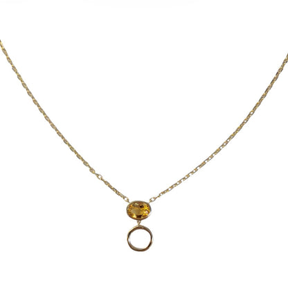 Gold Necklace with Citrine & Enhancer