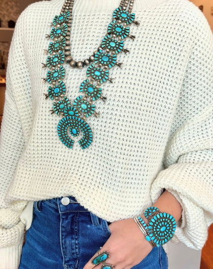 Vintage 1940's Turquoise Cluster Bracelet