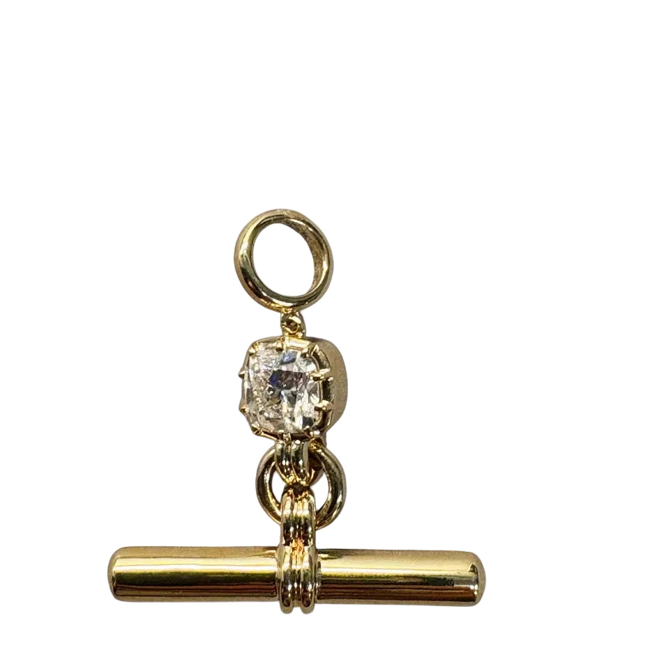 Gold Bar With Square Lab Diamond Pendant