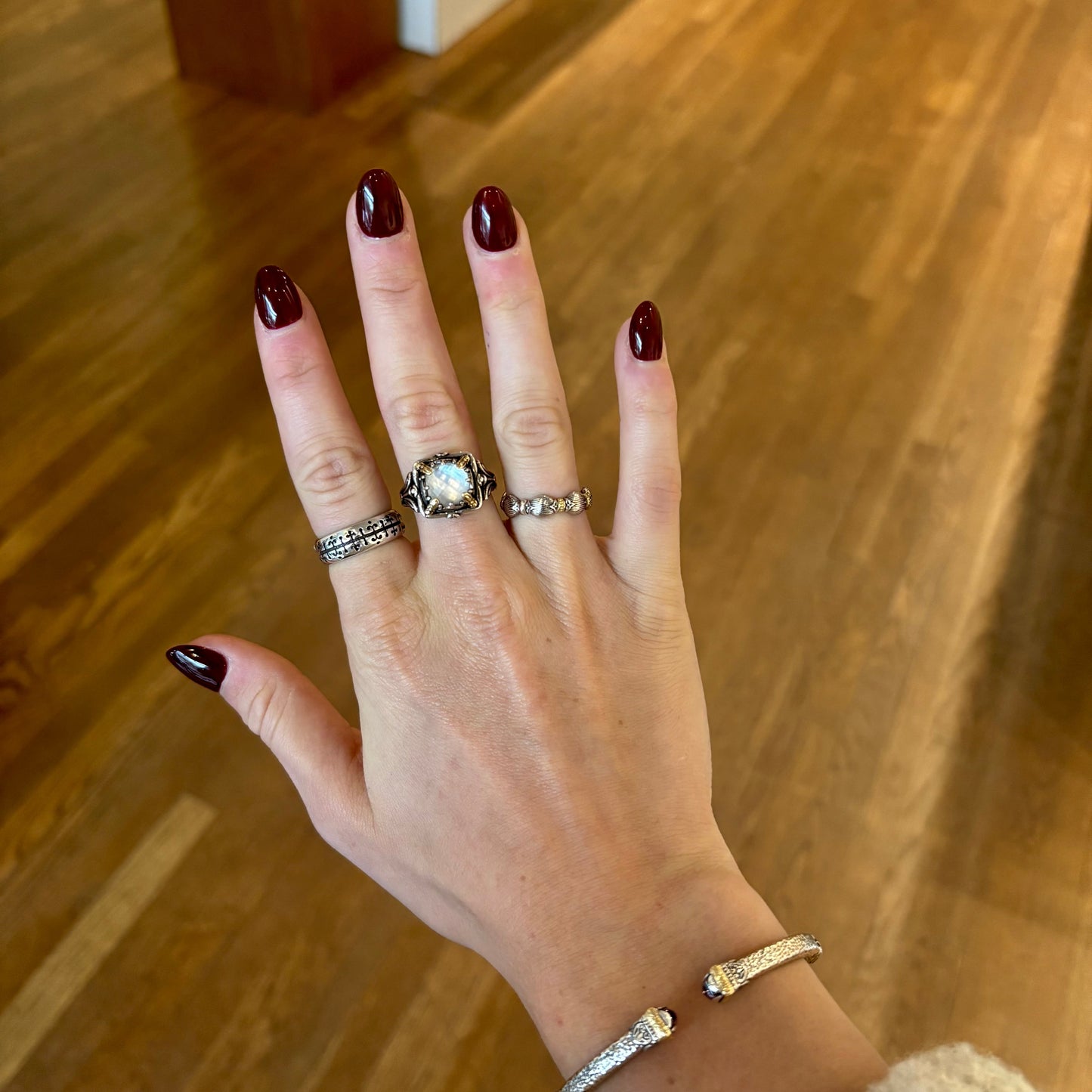 Sunlit Wave Mixed Metal Ring