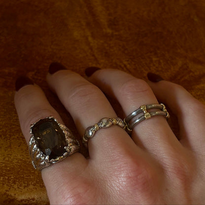 Sunlit Wave Mixed Metal Ring