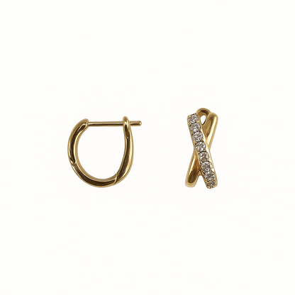 Diamond X Hinged Hoops