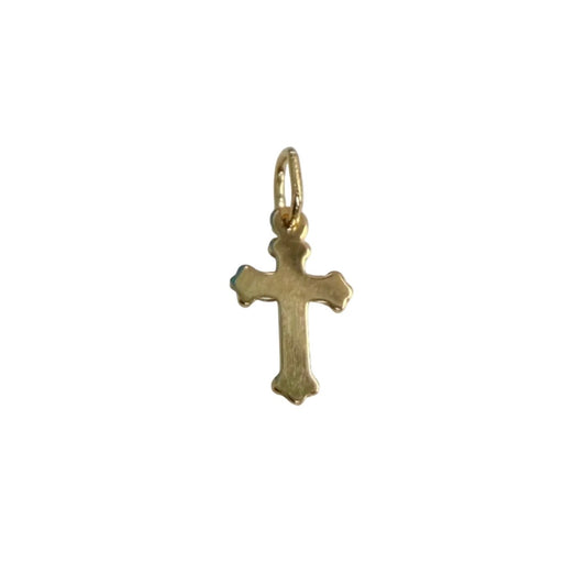Gold Rounded Cross Pendant