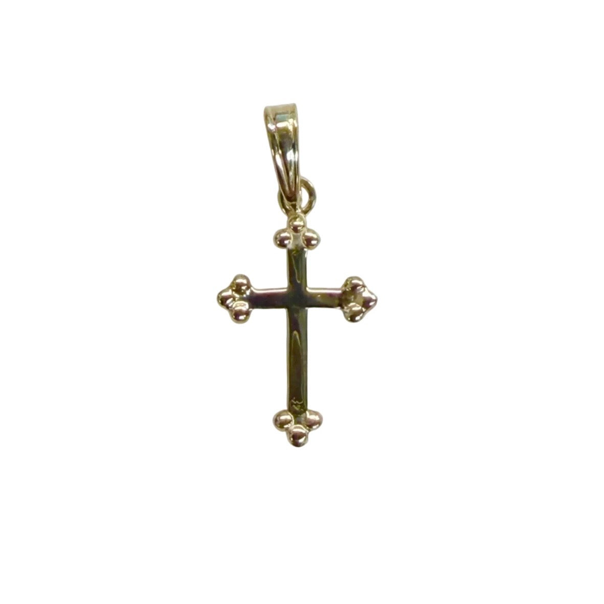 Gold Fleury Cross Pendant