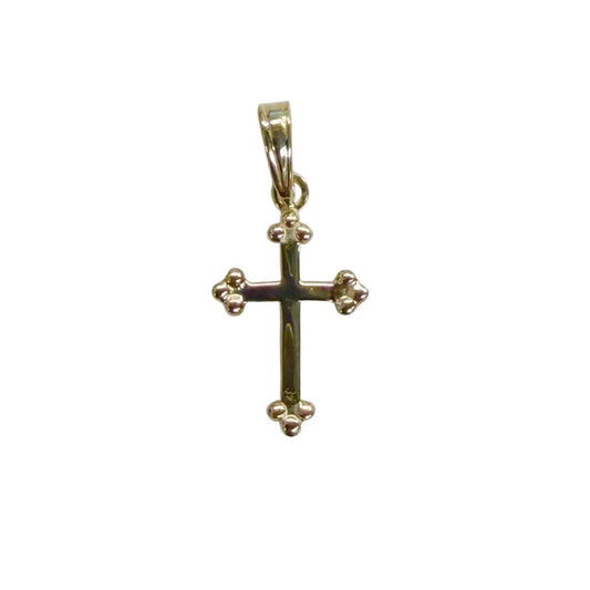 Gold Fleury Cross Pendant