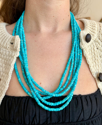 Five Strand Turquoise Necklace