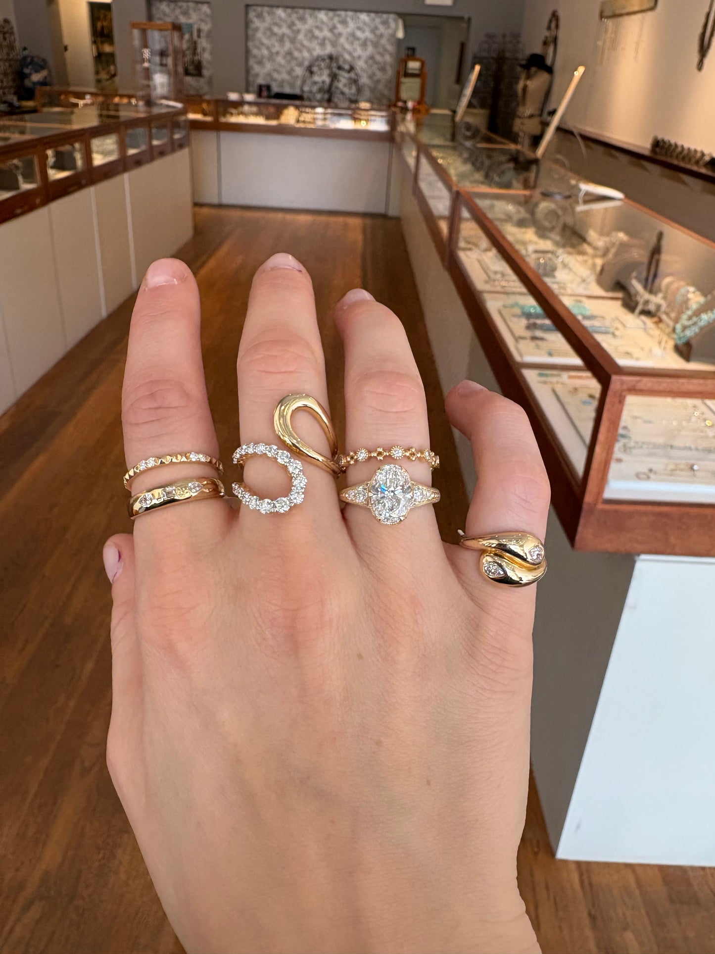 Gold and Lab Grown Oval Diamond Ring
