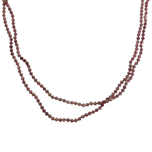 Pink Tourmaline Beaded Necklace