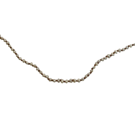 Micro Knotted Pearl Necklace