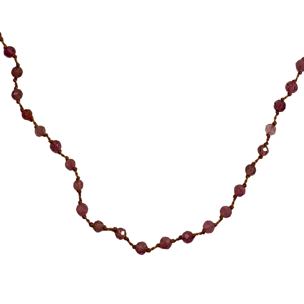 Pink Tourmaline Knotted Necklace