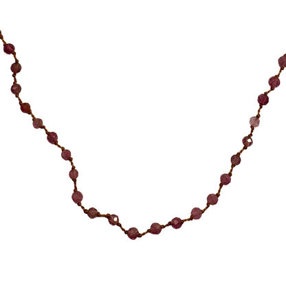 Pink Tourmaline Knotted Necklace