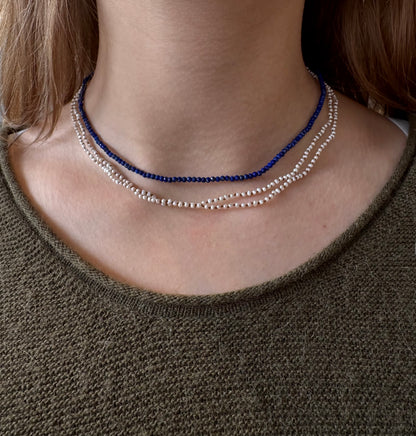 Micro Knotted Pearl Necklace