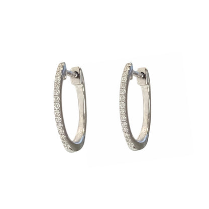 White Gold 0.06 ctw Diamond Huggies